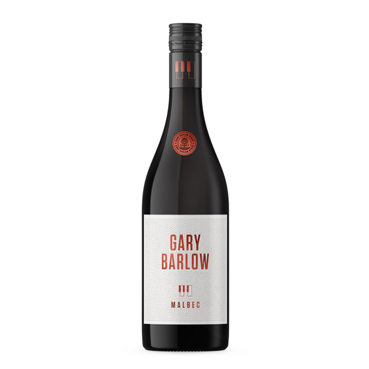 Gary Barlow Malbec wine bottle 750ml with 12% ABV, featuring bold flavors.